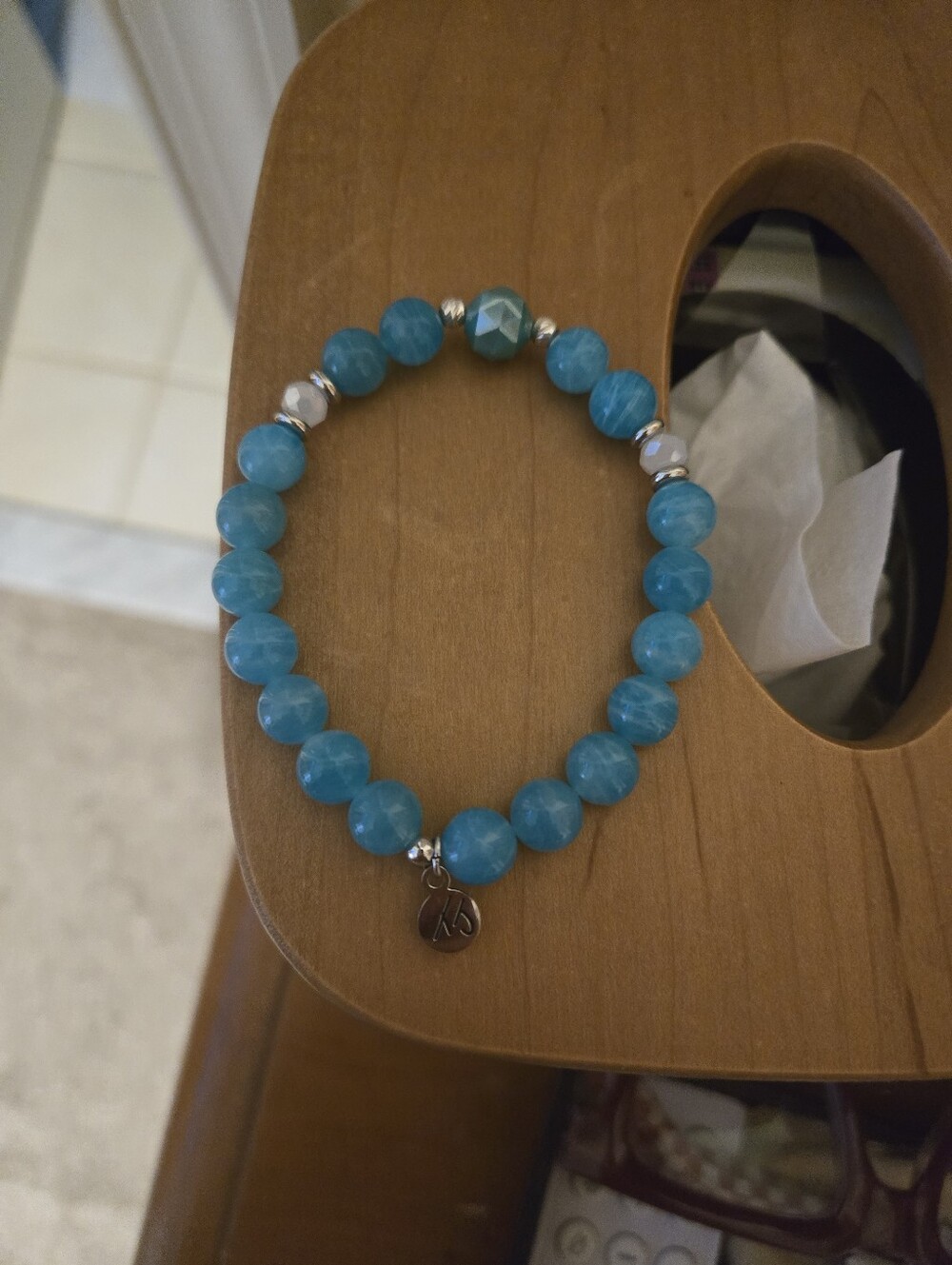 Tjazelle Monday Exclusives Turquoise Beaded Stretch Bracelet
